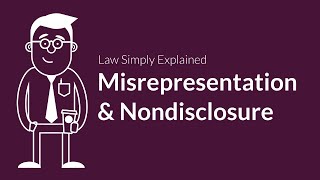 Misrepresentation and Nondisclosure  Contracts  Defenses amp Excuses [upl. by Vokay964]