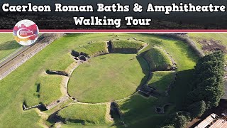 CAERLEON ROMAN BATHS amp AMPHITHEATRE WALES  Walking Tour  Pinned on Places [upl. by Yajiv]