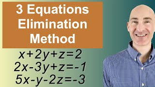 Solving Systems of 3 Equations Elimination [upl. by Oelak]