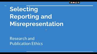 Selective Reporting and Misrepresentation of data Research and Publication ethics Phd coursework [upl. by Nerwal]